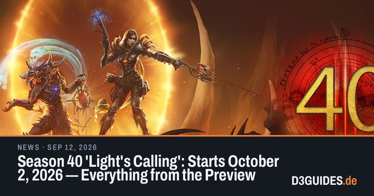Season 40 'Light's Calling': Starts October 2, 2026 — Everything from ...